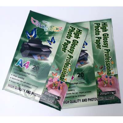 A4 200g Angel Professional digital cast coated High glossy Inkjet Printing  photo paper good quality Dye Ink